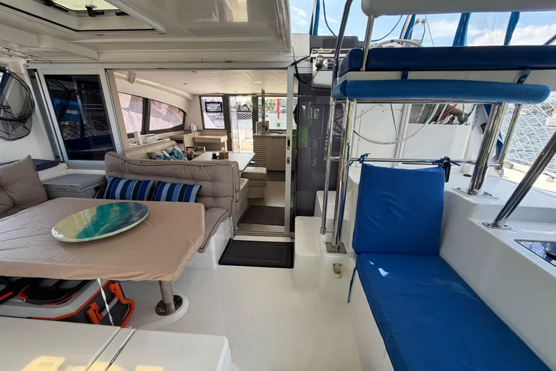 Slide: The Image of Spacious interior of 2017 Leopard 40 catamaran with comfortable seating and modern design. - 82