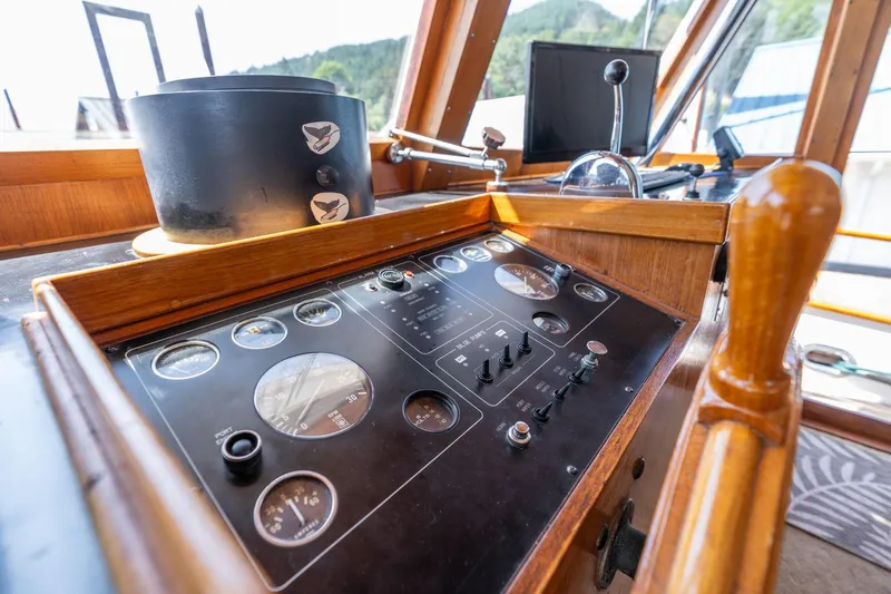 Slide: The Image of Dashboard of the 1976 Grand Banks 52 Europa yacht. - 39