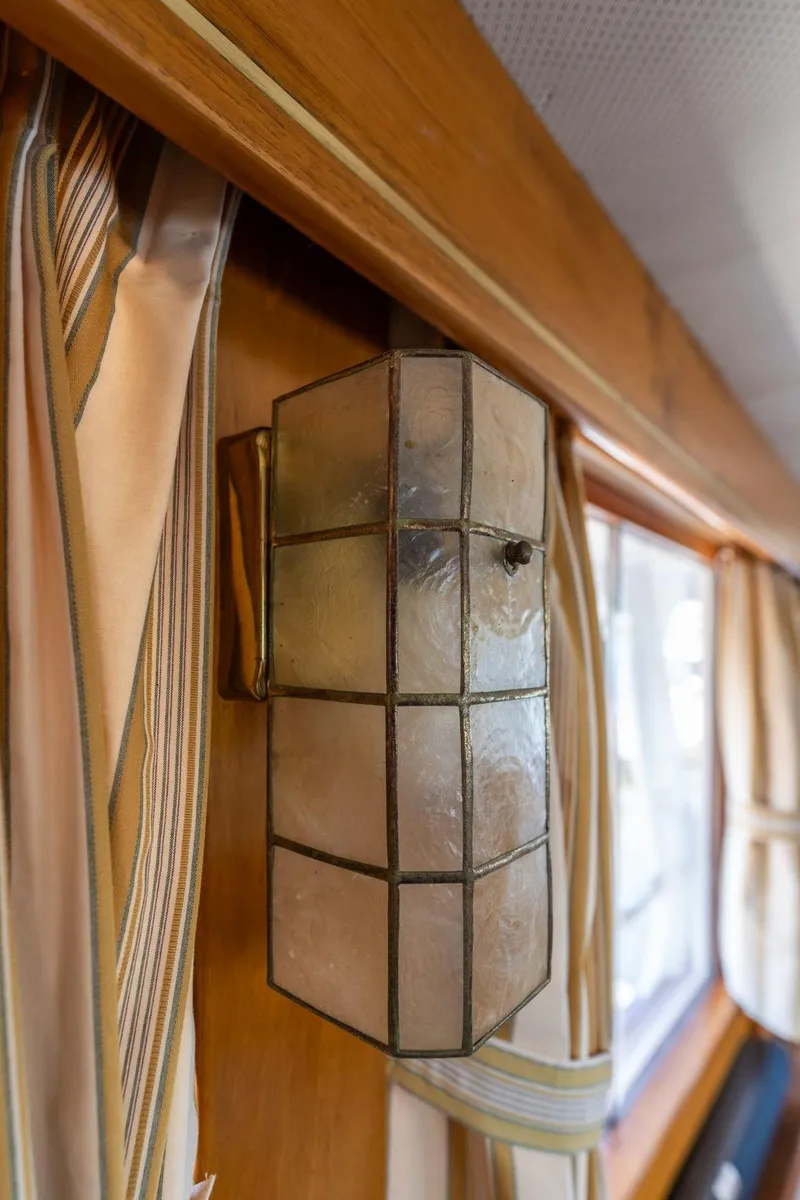 Slide: The Image of Vintage wall lamp on Grand Banks 52 Europa yacht, year 1976. - 8