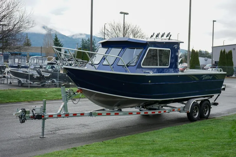 Slide: The Image of 2026 Weldcraft 260 Ocean King boat on trailer, parked outdoors. - 3