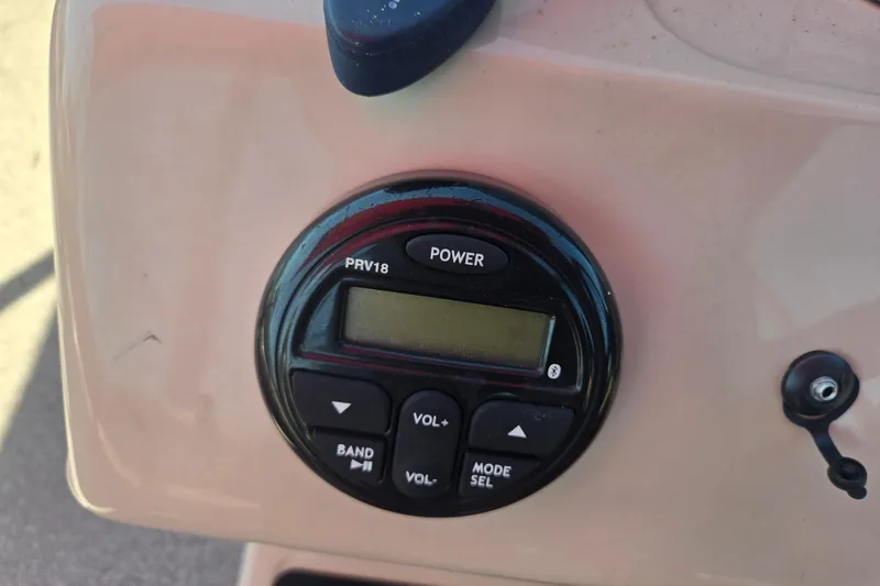 Slide: The Image of Control panel on a 2017 Sun Tracker Party Barge 18 DLX boat. - 10