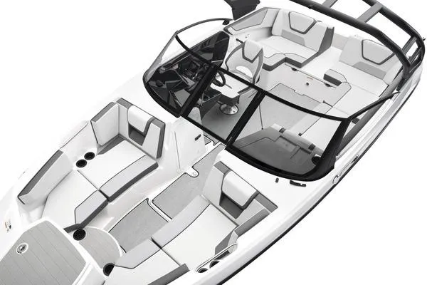Slide: The Image of 2026 Yamaha Boats AR220 interior, featuring sleek seating and modern design. - 5