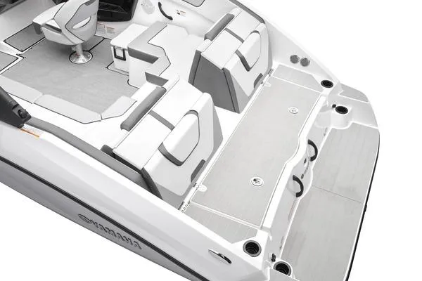 Slide: The Image of 2026 Yamaha Boats AR220 interior with sleek seating and modern design. - 6