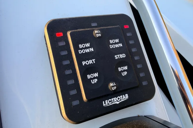 Slide: The Image of Control panel of a 2025 Chittum Skiffs Islamorada 21 boat with Lectrotab system. - 50