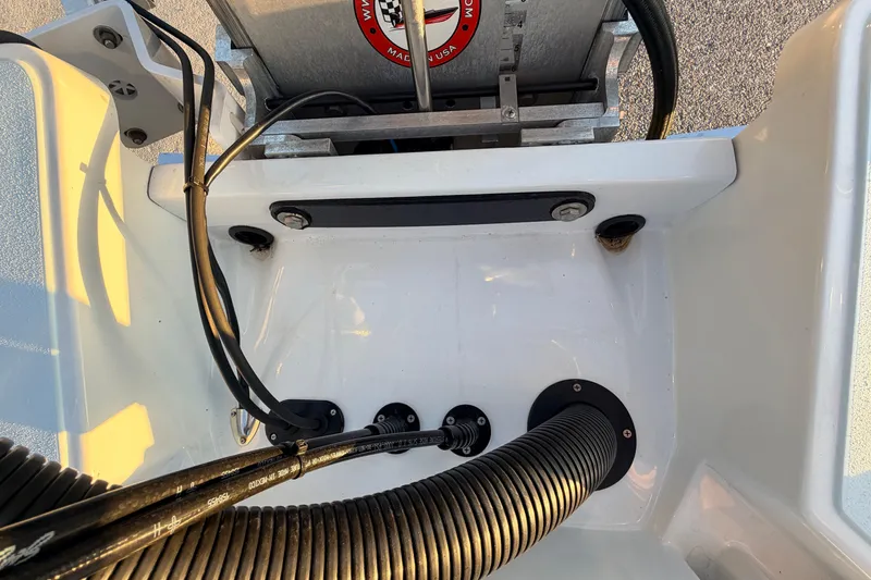 Slide: The Image of 2025 Chittum Skiffs Islamorada 21 boat interior wiring and cable management detail. - 82