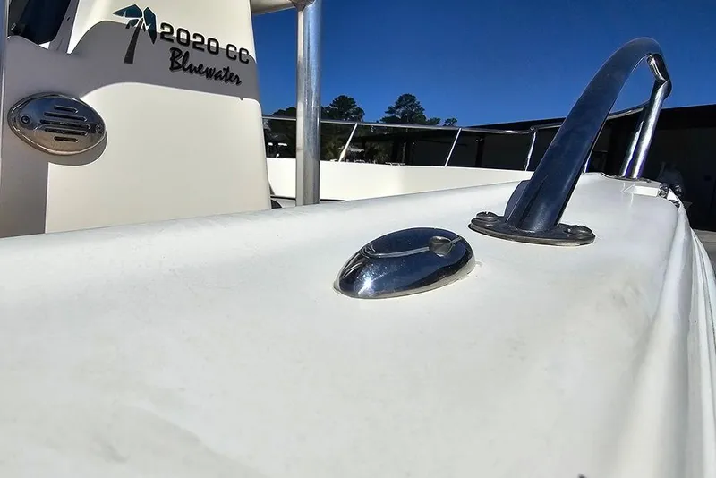 Slide: The Image of Key West 2020 Center Console boat, 2008 model, with sleek white deck and chrome fittings. - 22