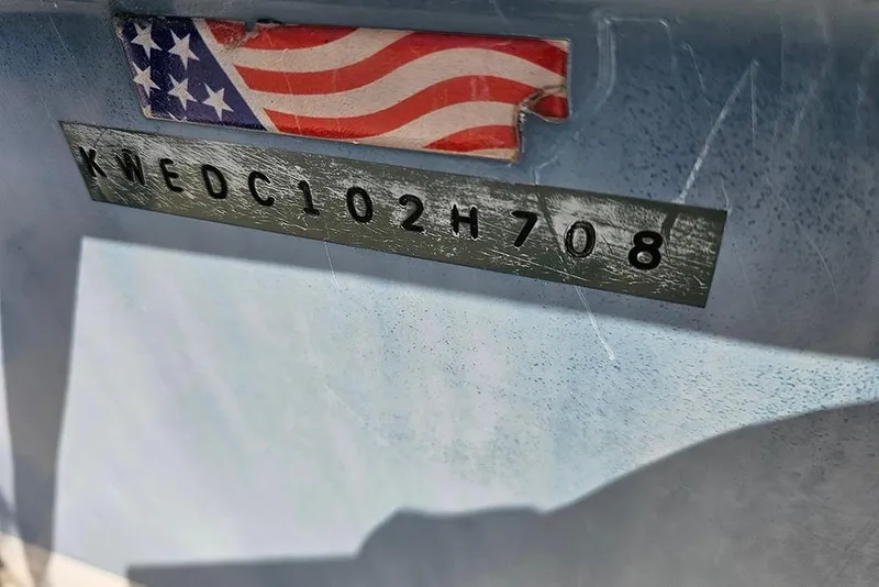 Slide: The Image of Hull identification number on a 2008 Key West 2020 Center Console boat. - 24