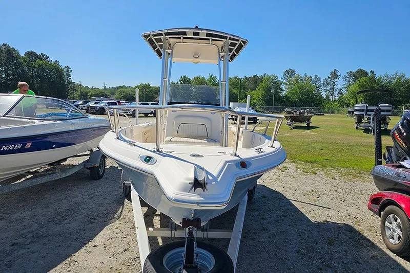 Slide: The Image of Key West 2020 Center Console boat, 2008 model, parked outdoors on a sunny day. - 4