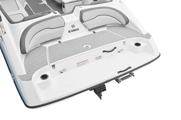 Slide: The Image of 2026 Yamaha Boats SX190 rear view showcasing sleek design and seating area. - 8
