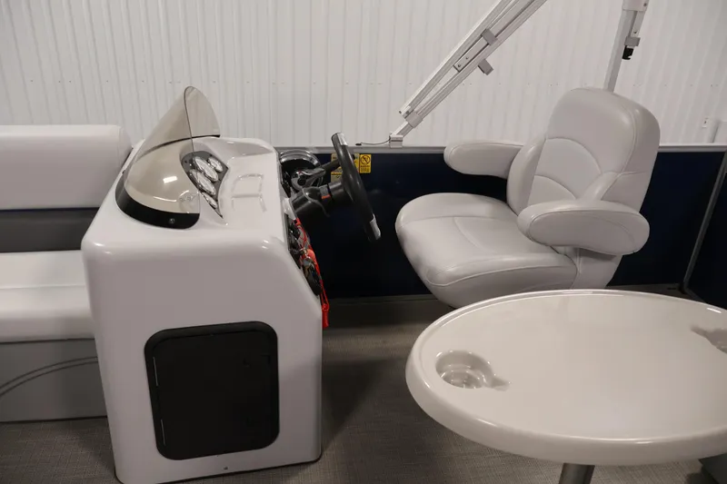 Slide: The Image of 2020 Bentley Pontoons 180 CRUISE interior with steering console and seating. - 15