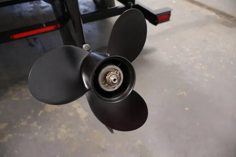 Slide: The Image of Close-up of a 2020 Bentley Pontoons 180 CRUISE boat propeller. - 33