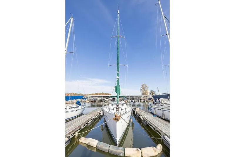 Slide: The Image of 2008 Beneteau Oceanis Clipper 343 sailboat docked in harbor. - 12