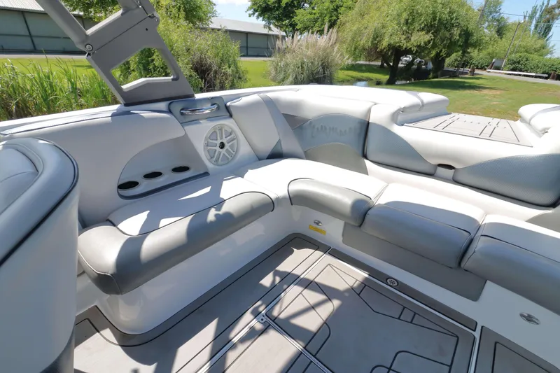 Slide: The Image of 2018 Sanger 212 SL interior with subwoofer and ventilation system. - 17