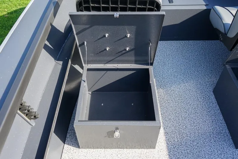 Slide: The Image of Open storage compartment in 2026 Alumaweld Adventurer 20 boat, showcasing interior space. - 13