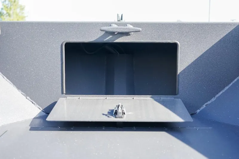 Slide: The Image of Alumaweld Adventurer 20 (2026) storage compartment with open hatch, showcasing interior space. - 18