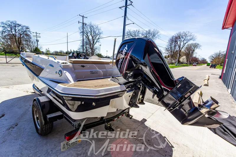 Slide: The Image of 2019 Glastron GTD 180 boat with Mercury outboard motor on trailer at Lakeside Marina. - 6