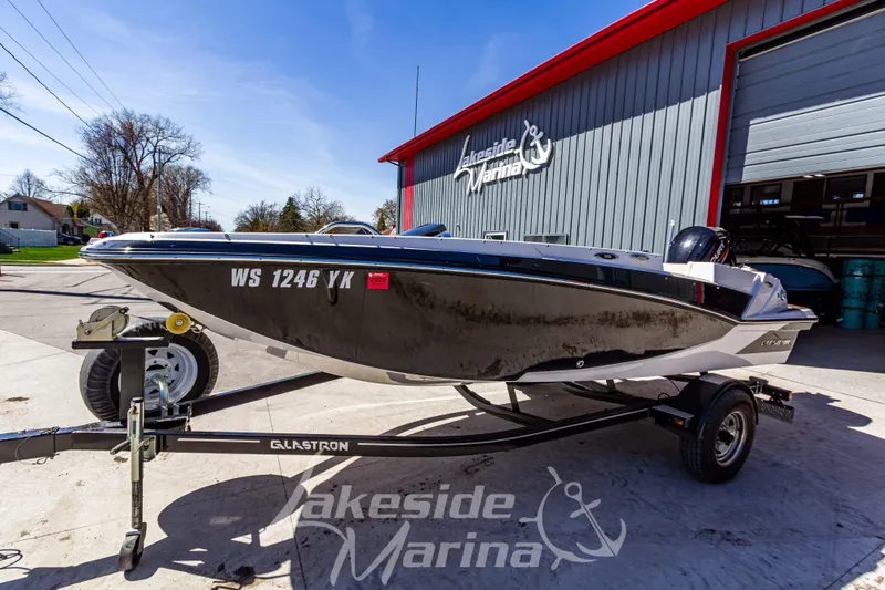 Slide: The Image of 2019 Glastron GTD 180 boat on trailer at Lakeside Marina. - 9