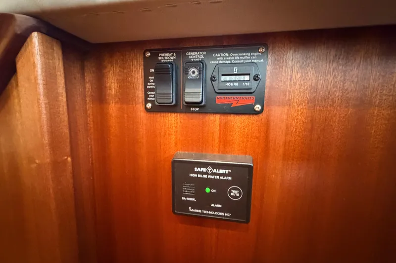 Slide: The Image of Control panel and alarm system on 2022 American Tug 365 boat interior. - 22