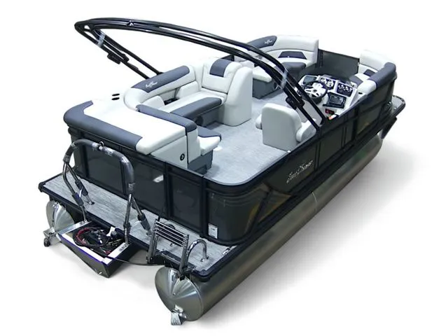 Slide: The Image of 2026 SunChaser Geneva Cruise 20 CRS pontoon boat, luxurious design. - 4