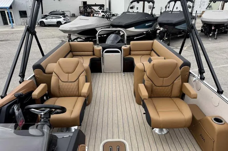 Slide: The Image of 2026 Avalon 2385 25 Catalina QL pontoon boat with luxurious seating and modern design. - 12