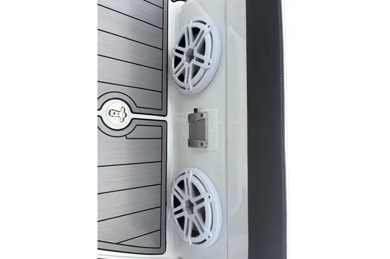 Slide: The Image of 2023 Monterey 255SS Super Sport boat speakers and deck detail. - 11
