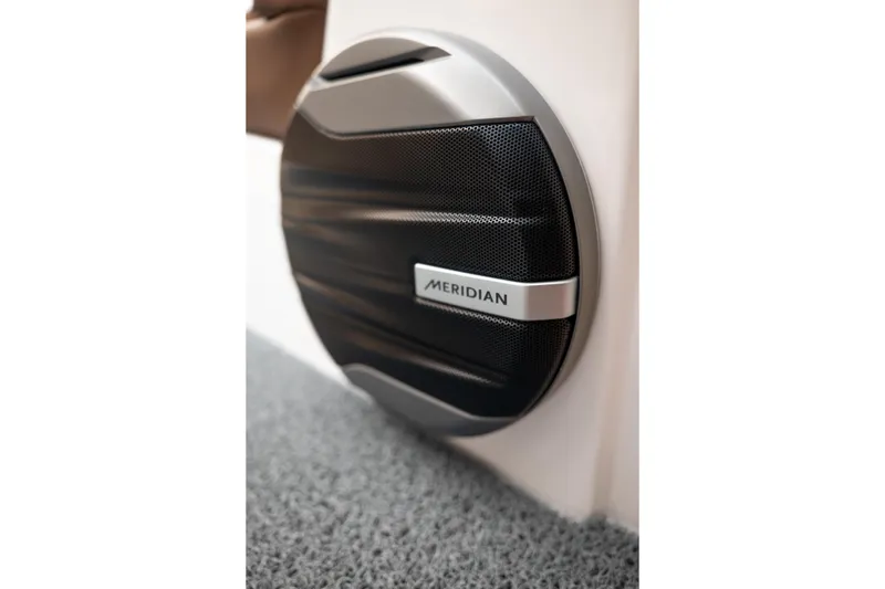 Slide: The Image of Meridian speaker in 2026 MasterCraft NXT23 boat interior. - 27