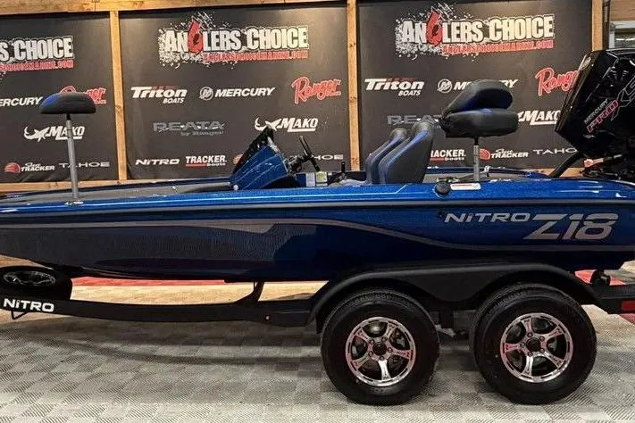 The Image of 2026 Nitro Z18 Pro boat on display at Anglers Choice showroom. - 1