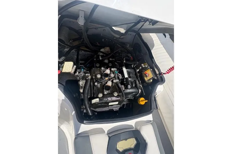 Slide: The Image of Engine compartment of a 2017 Williams 280 Mini Jet boat, showcasing internal components. - 6