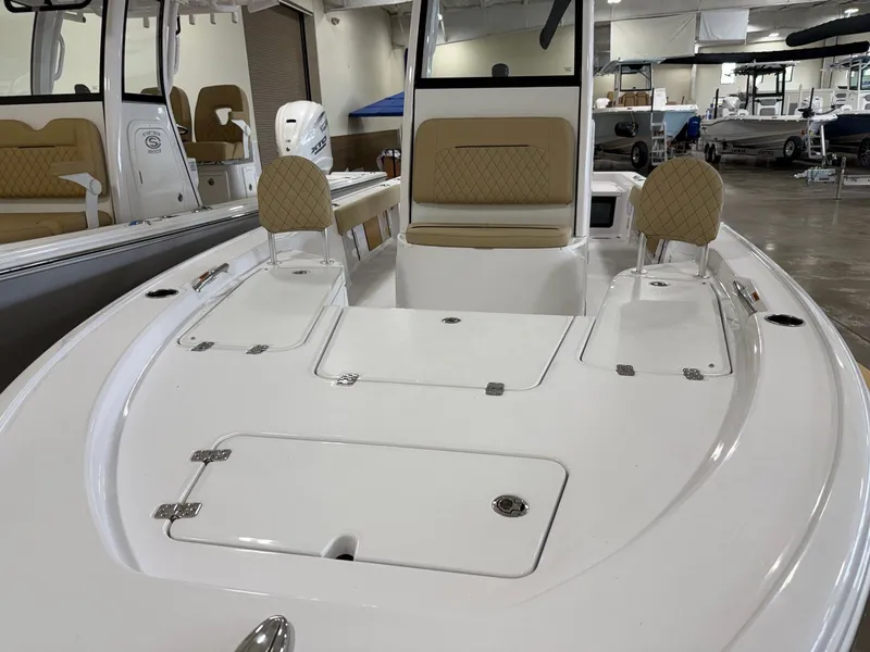 Slide: The Image of Interior view of the 2026 Sportsman Masters 227 Bay Boat. - 4