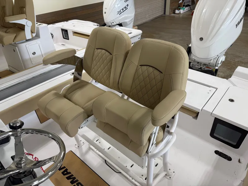 Slide: The Image of 2026 Sportsman Masters 227 Bay Boat with luxurious seating. - 9