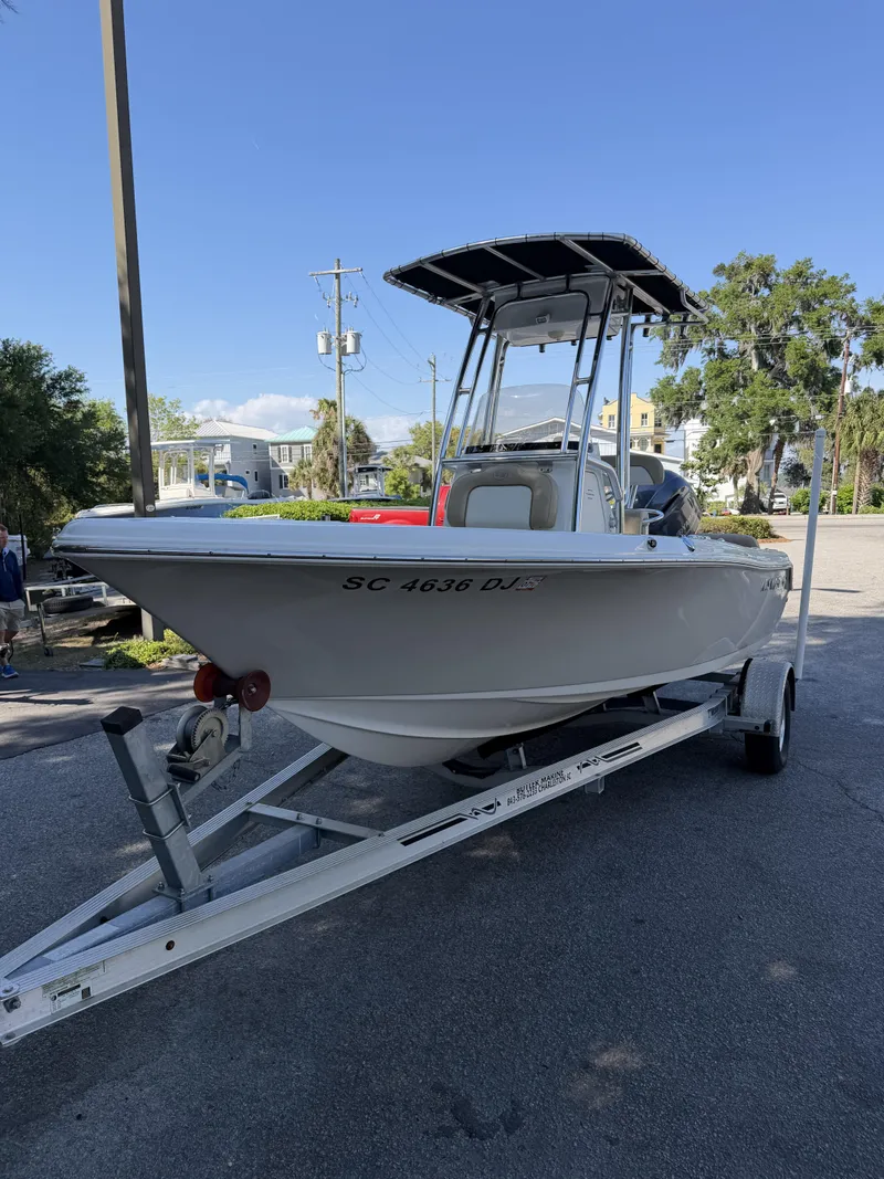 Slide: The Image of 2019 Key West 189 FS boat on trailer, sunny day. - 4