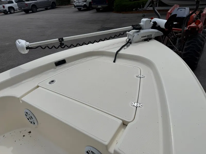 Slide: The Image of Scout 177 Sport 2021 with Minn Kota trolling motor in parking lot. - 3