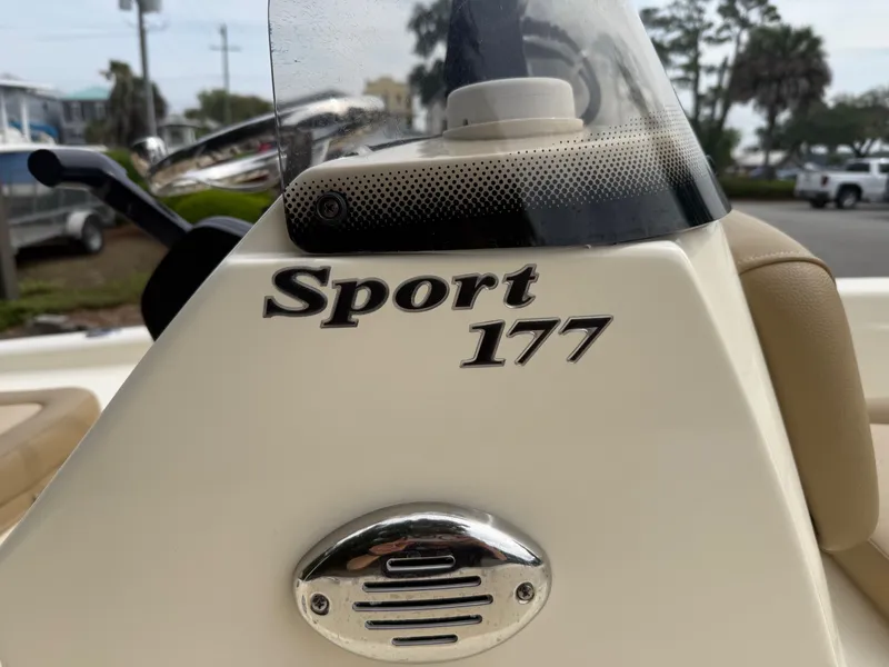 Slide: The Image of Scout 177 Sport boat, 2021 model, close-up of logo. - 4