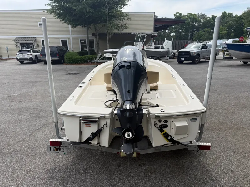 Slide: The Image of Rear view of a 2021 Scout 177 Sport boat on a trailer. - 8