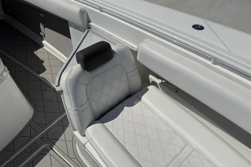 Slide: The Image of Luxurious seating on 2019 HCB 53 Suenos boat with diamond-stitched upholstery. - 24
