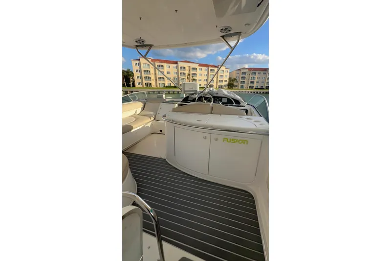 Slide: The Image of 2001 Maxum 4600 SCB Limited Edition yacht interior with seating and cabinetry. - 10