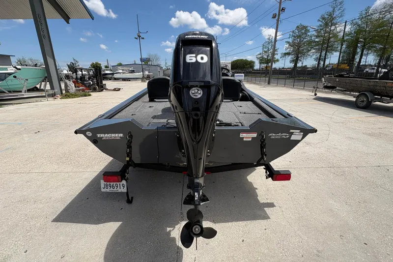 Slide: The Image of 2022 Tracker Pro Team 175 boat with Mercury 50 engine in outdoor setting. - 5