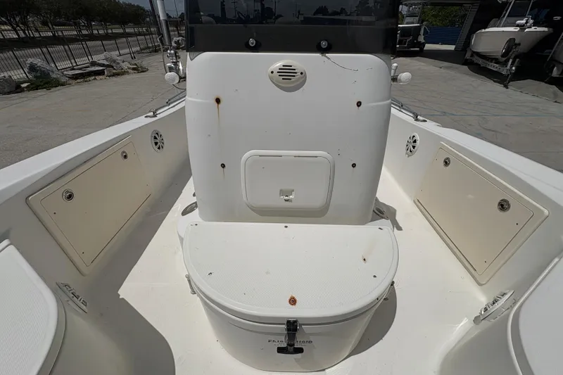 Slide: The Image of 2008 Hydra-Sports Bay Bolt 23 boat interior with storage compartments and seating. - 21