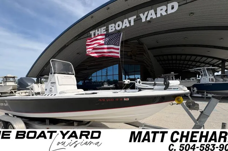 The Image of Blazer Bay 2020 boat at The Boat Yard, Louisiana, with American flag. - 1
