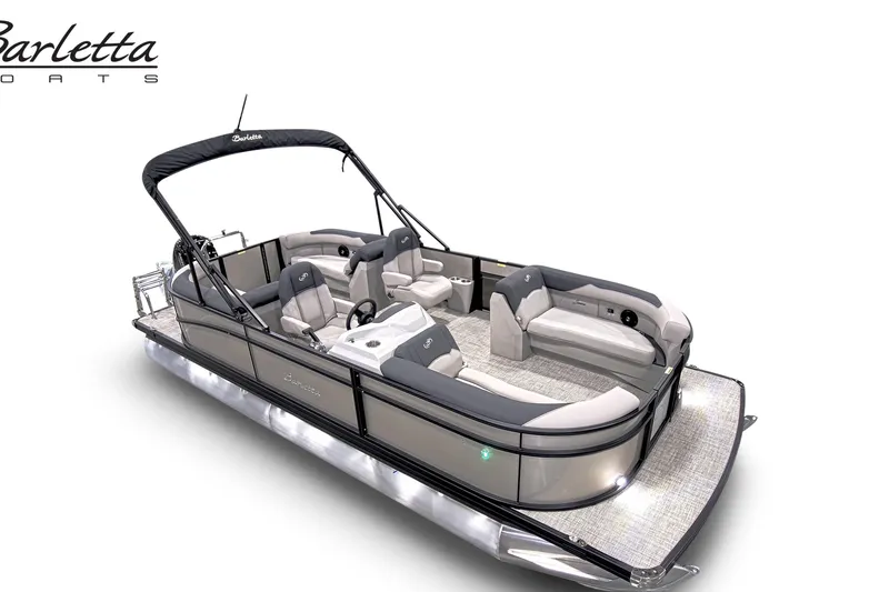 Slide: The Image of 2026 Barletta Sanza S22QC pontoon boat with luxurious seating and sleek design. - 4