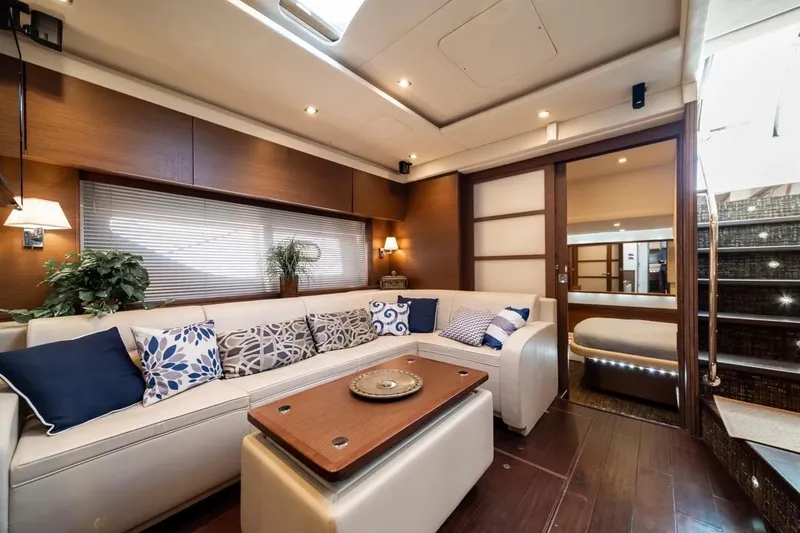 Slide: The Image of Luxurious interior of 2013 Sea Ray Sundancer 540 yacht with elegant seating and decor. - 11