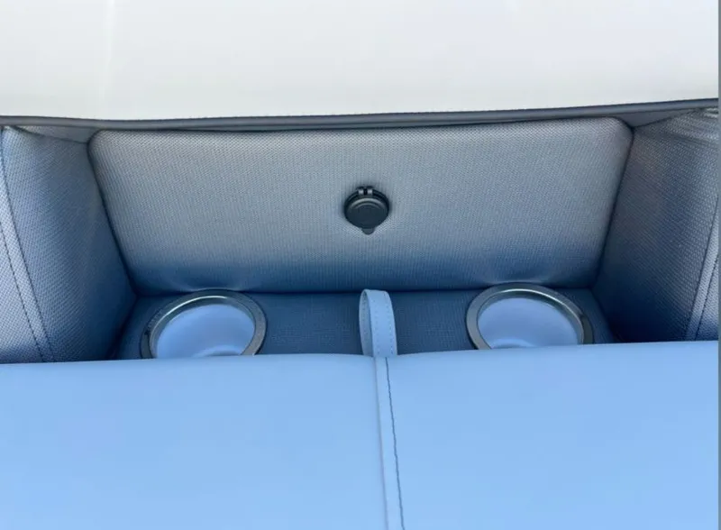 Slide: The Image of Interior of Bentley Pontoons Legacy 243 Navigator Ext 2026 with cup holders. - 12