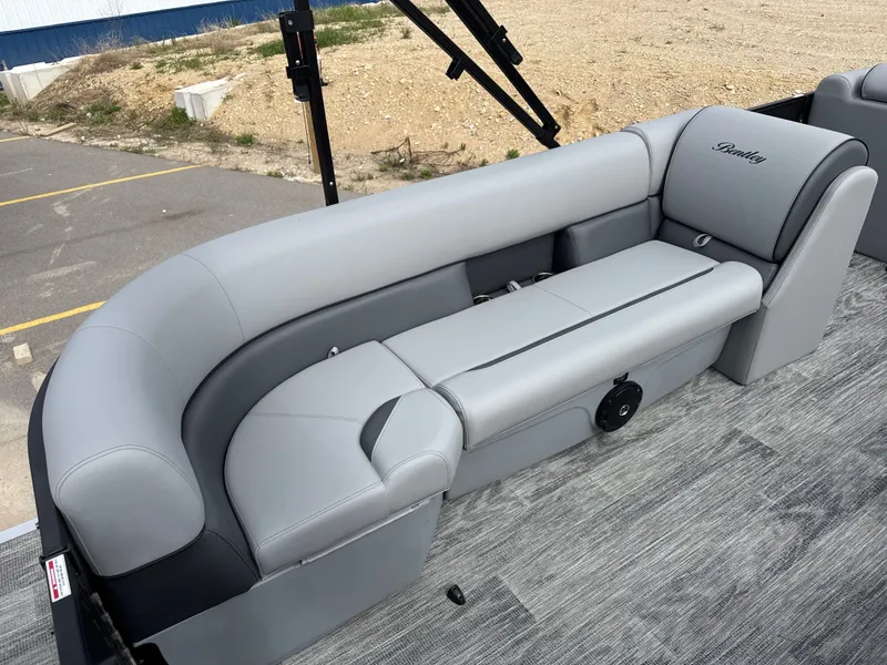 Slide: The Image of Luxurious gray seating in Bentley Pontoons 223 Bolt 2026. - 7