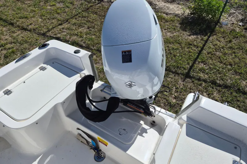 Slide: The Image of 2026 Key West 1720 Center Console boat with outboard motor, viewed from above. - 4