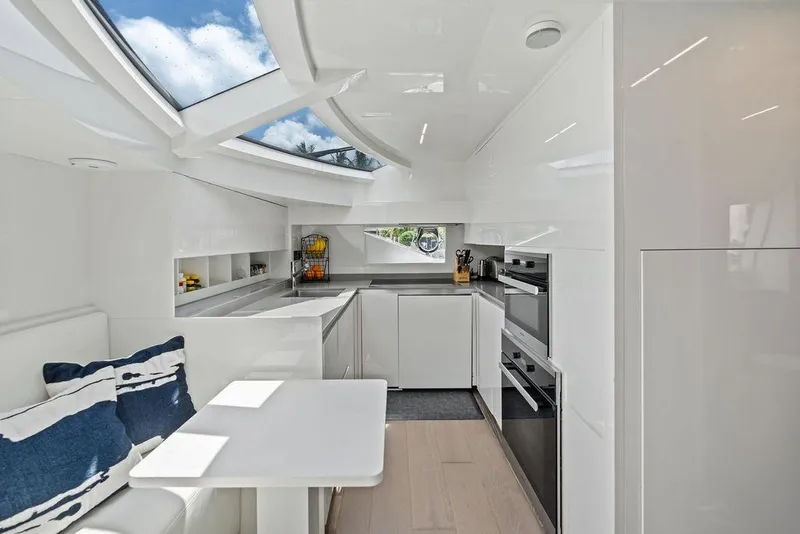 Slide: The Image of Luxurious kitchen interior of 2018 Ferretti Yachts 850 Motoryacht with modern design. - 51