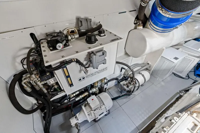 Slide: The Image of Engine room of 2018 Ferretti Yachts 850 Motoryacht with Side-Power thruster system. - 84