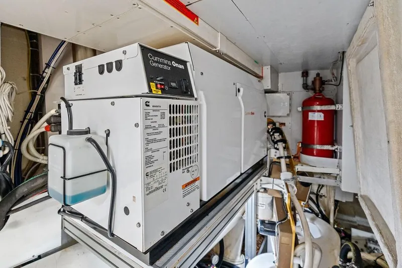 Slide: The Image of Cummins Onan generator in 2018 Ferretti Yachts 850 Motoryacht engine room. - 85