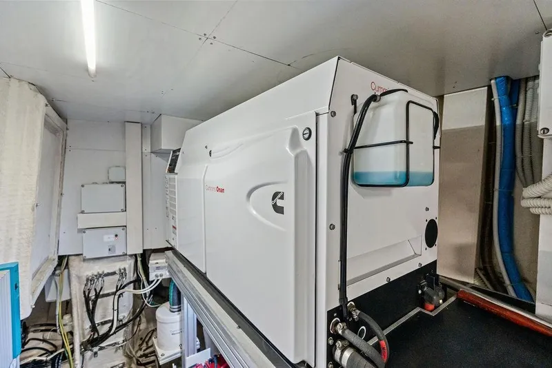 Slide: The Image of Engine room of 2018 Ferretti Yachts 850 Motoryacht with Cummins Onan generator. - 87