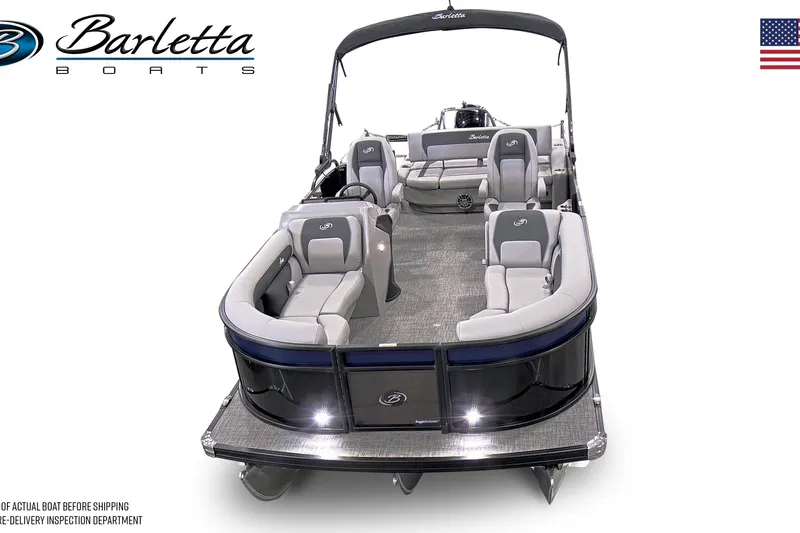 Slide: The Image of 2026 Barletta ARIA 22UC pontoon boat with luxurious seating and sleek design. - 4
