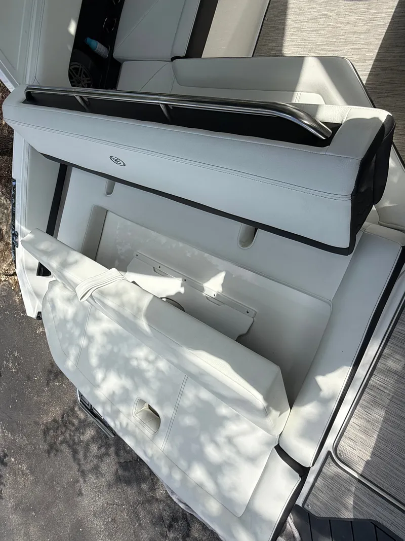 Slide: The Image of Cobalt R4 2025 boat featuring luxurious white seating area. - 15